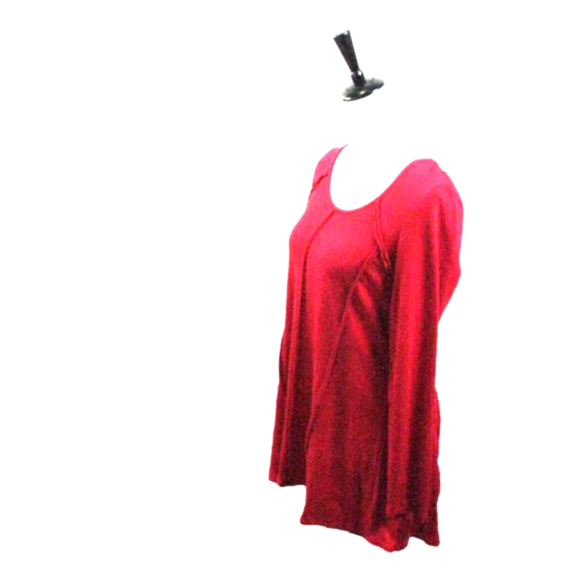 True Essence Red Exposed Seams Tunic Size Medium - Picture 3 of 6